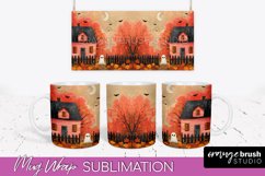 Ghost Mug Wrap - Vintage Halloween Mug Sublimation Design Product Image 1