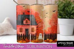 Ghost Tumbler Wrap - Vintage Halloween Tumbler Sublimation Product Image 1