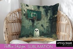 Halloween Pillow Cover - Cute Ghost Pillow Sublimation Product Image 1