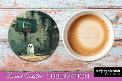 Ghost Coaster - Halloween Round Coaster Sublimation Design Product Image 1