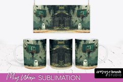 Ghost Mug Wrap - Vintage Halloween Mug Sublimation Design Product Image 1