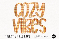 Preppy Gingham Fall Lace PNG Alphabet | Sublimation Font Product Image 2