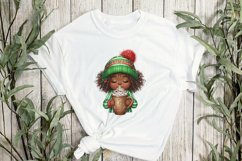 Girl Enjoy Hot Drink Clipart Product Image 2