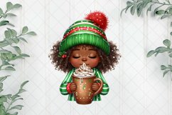 Girl Enjoy Hot Drink Clipart Product Image 1