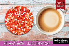 Glitter Texture Round Coaster - Sparkle Glitter Coaster PNG Product Image 1