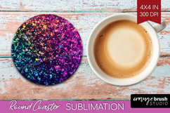 Glitter Texture Round Coaster - Sparkle Glitter Coaster PNG Product Image 1