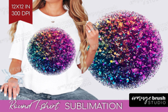 Glitter Texture Round Tshirt Background - Sparkle Glitter Product Image 1
