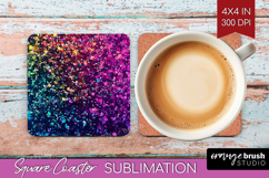 Glitter Texture Square Coaster - Sparkle Glitter Coaster PNG Product Image 1