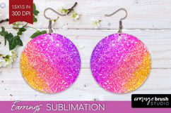 Glitter Texture Round Earrings - Sparkle Glitter PNG Product Image 1