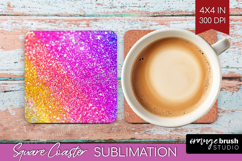 Glitter Texture Square Coaster - Sparkle Glitter Coaster PNG Product Image 1