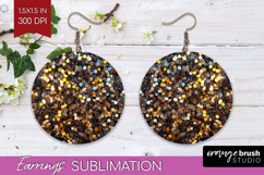 Glitter Texture Round Earrings - Sparkle Glitter PNG Product Image 1