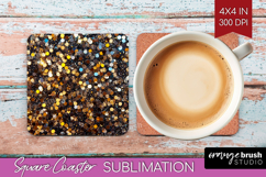 Glitter Texture Square Coaster - Sparkle Glitter Coaster PNG Product Image 1