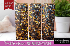 Glitter Texture Tumbler Wrap - Sparkle Glitter Tumbler PNG Product Image 1