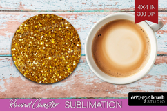 Glitter Texture Round Coaster - Sparkle Glitter Coaster PNG Product Image 1