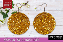 Glitter Texture Round Earrings - Sparkle Glitter PNG Product Image 1