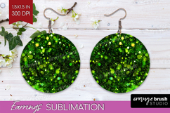 Glitter Texture Round Earrings - Sparkle Glitter PNG Product Image 1