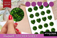 Glitter Texture Round Sticker - Sparkle Glitter Printable Product Image 1