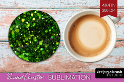 Glitter Texture Round Coaster - Sparkle Glitter Coaster PNG Product Image 1