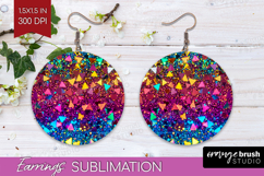Glitter Texture Round Earrings - Sparkle Glitter PNG Product Image 1