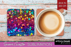 Glitter Texture Square Coaster - Sparkle Glitter Coaster PNG Product Image 1