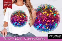 Glitter Texture Round Tshirt Background - Sparkle Glitter Product Image 1