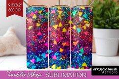 Glitter Texture Tumbler Wrap - Sparkle Glitter Tumbler PNG Product Image 1