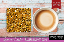 Glitter Texture Square Coaster - Sparkle Glitter Coaster PNG Product Image 1