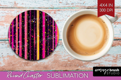 Glitter Texture Round Coaster - Sparkle Glitter Coaster PNG Product Image 1