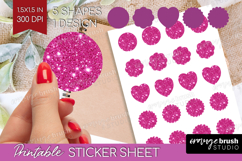 Glitter Texture Round Sticker - Sparkle Glitter Printable Product Image 1