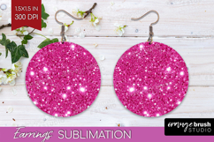 Glitter Texture Round Earrings - Sparkle Glitter PNG Product Image 1