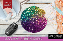 Glitter Texture Car Coaster - Sparkle Glitter Coaster PNG Product Image 1