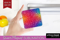 Glitter Texture Magnet Sublimation - Sparkle Glitter Square Product Image 1