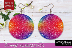 Glitter Texture Round Earrings - Sparkle Glitter PNG Product Image 1