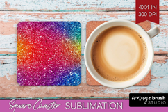 Glitter Texture Square Coaster - Sparkle Glitter Coaster PNG Product Image 1