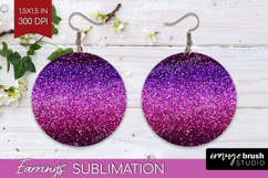 Glitter Texture Round Earrings - Sparkle Glitter PNG Product Image 1