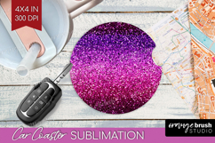 Glitter Texture Car Coaster - Sparkle Glitter Coaster PNG Product Image 1