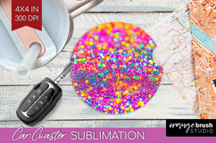 Glitter Texture Car Coaster - Sparkle Glitter Coaster PNG Product Image 1