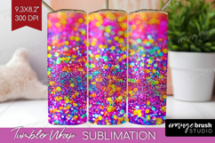 Glitter Texture Tumbler Wrap - Sparkle Glitter Tumbler PNG Product Image 1