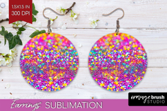 Glitter Texture Round Earrings - Sparkle Glitter PNG Product Image 1