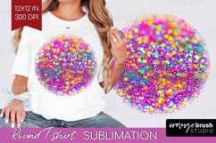 Glitter Texture Round Tshirt Background - Sparkle Glitter Product Image 1