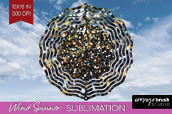 Glitter Texture Wind Spinner Sublimation PNG - Sparkle Round Product Image 1