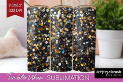 Glitter Texture Tumbler Wrap - Sparkle Glitter Tumbler PNG Product Image 1