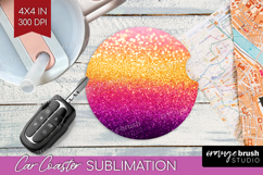 Glitter Texture Car Coaster - Sparkle Glitter Coaster PNG Product Image 1