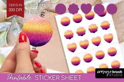 Glitter Texture Round Sticker - Sparkle Glitter Printable Product Image 1