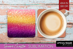 Glitter Texture Square Coaster - Sparkle Glitter Coaster PNG Product Image 1