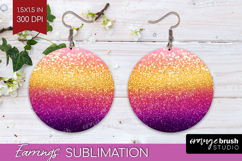 Glitter Texture Round Earrings - Sparkle Glitter PNG Product Image 1
