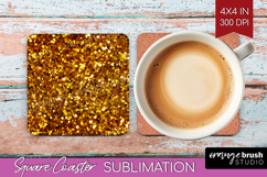 Glitter Texture Square Coaster - Sparkle Glitter Coaster PNG Product Image 1