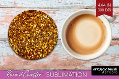 Glitter Texture Round Coaster - Sparkle Glitter Coaster PNG Product Image 1