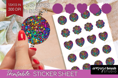Glitter Texture Round Sticker - Sparkle Glitter Printable Product Image 1
