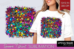 Glitter Texture Square Tshirt Background - Sparkle Glitter Product Image 1